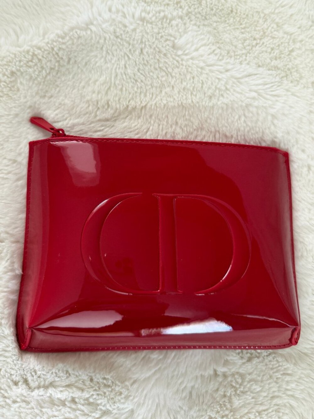 Christian Dior Glossy Red Cosmetic/Makeup Pouch